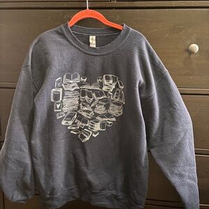 Book lover Sweater in Dark Blue, size L